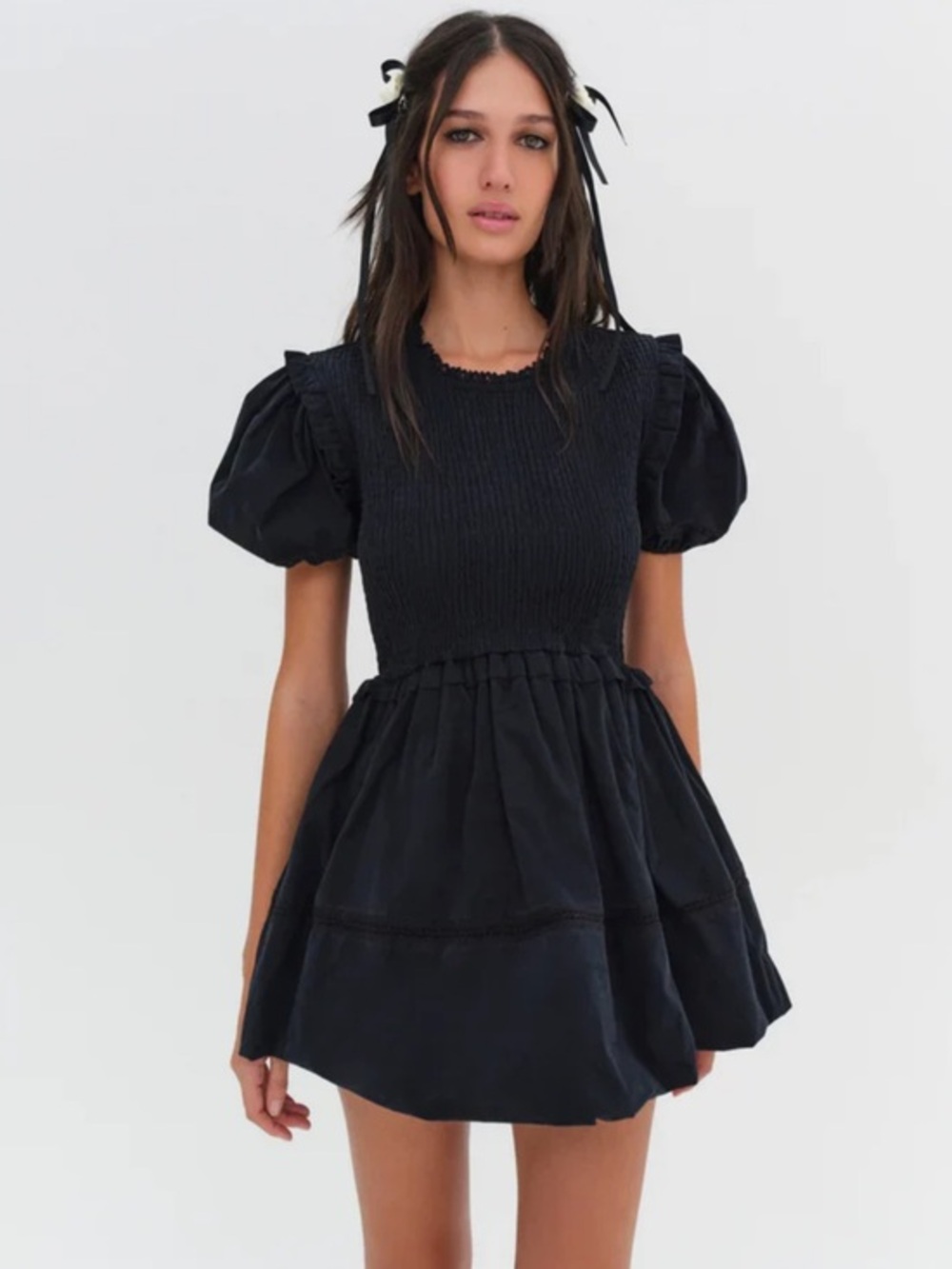 NEW For Love and Lemons Sandy mini dress black small